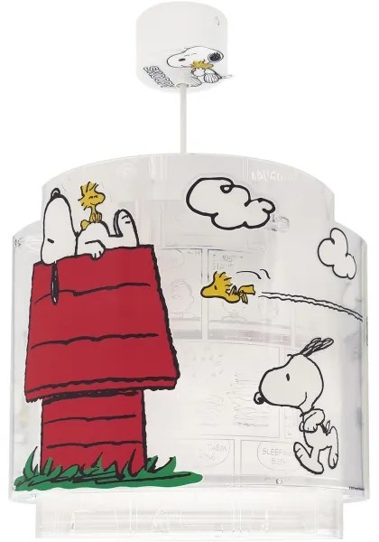 Dalber 76302 - Lustră pentru copii SNOOPY 1xE27/15W/230V alb/roșu