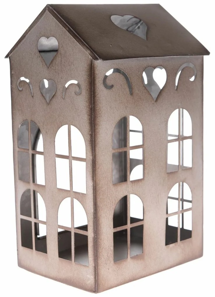 Suport de lumânări din metal Rustik House, 12,2 x20,5 x 10,6 cm