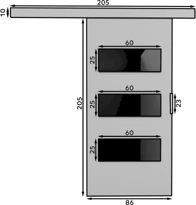 Usa glisanta Ares, ADRK Furniture (Latime: 106 cm, Culoare: Sonoma /Negru Lacobel)