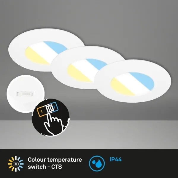 SET 3x corp de iluminat LED încastrat pentru baie Briloner 7598036 LED/4,9W/230V IP44 alb