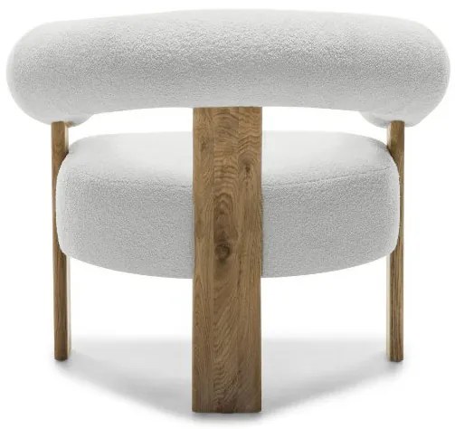Fotoliu design alb KOKEI, stejar
