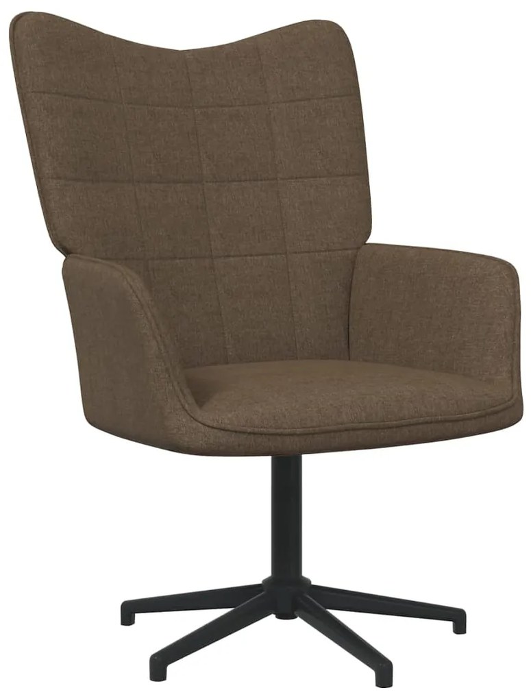327977 vidaXL Scaun de relaxare cu taburet, maro, textil