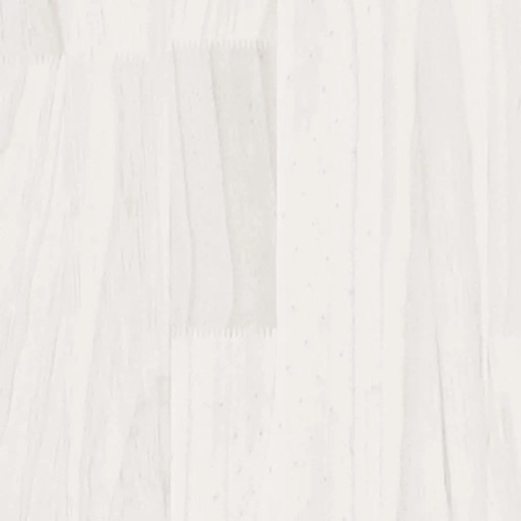 Noptiere, 2 buc., alb, 40x30,5x40 cm, lemn masiv de pin 2, Alb