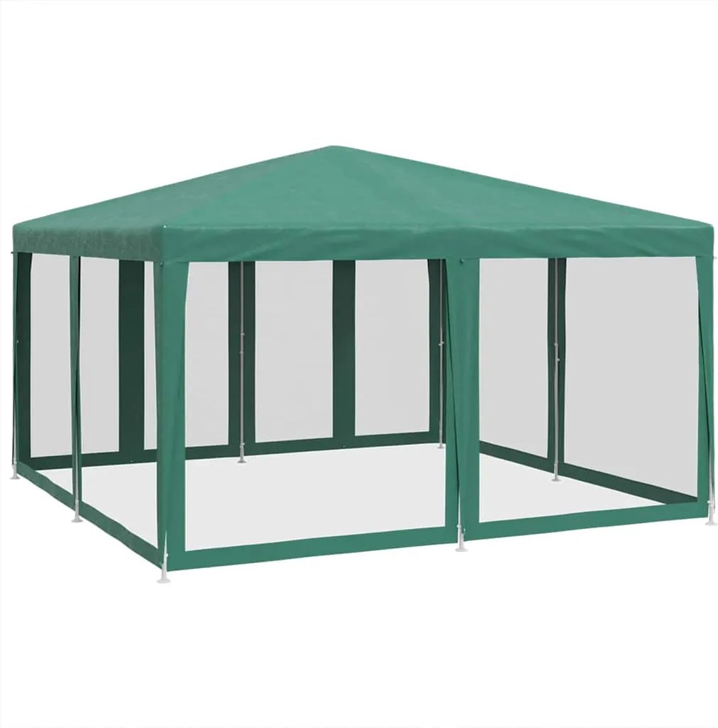vidaXL Cort de petrecere cu 8 pereți din plasă, verde, 4x4 m, HDPE
