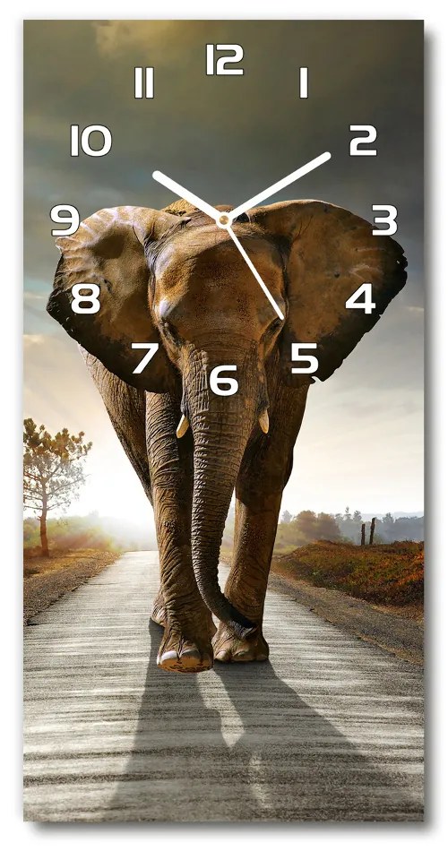 Ceas din sticlă dreptunghiular vertical elefant de mers pe jos
