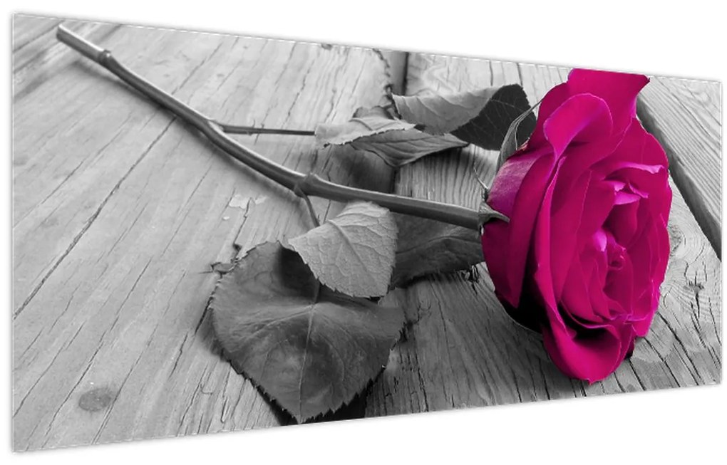 Tablou - Trandafir roz (120x50 cm)