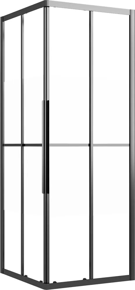 vidaXL Cabină de duș, negru, 80x80x180 cm, ESG semi-mată