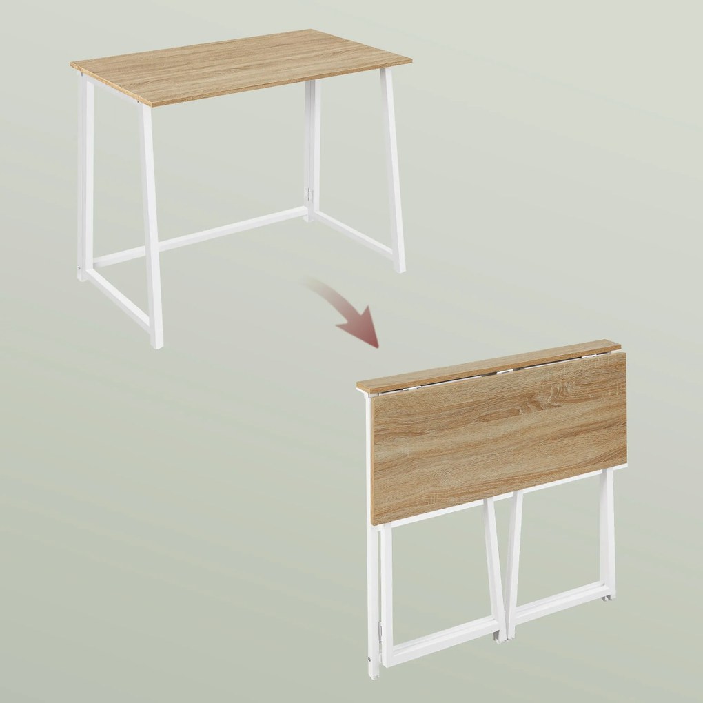 Set pentru birou – birou pliabil ZARIMO 80×40 cm alb + scaun de birou AVOLA VELVET albastru deschis