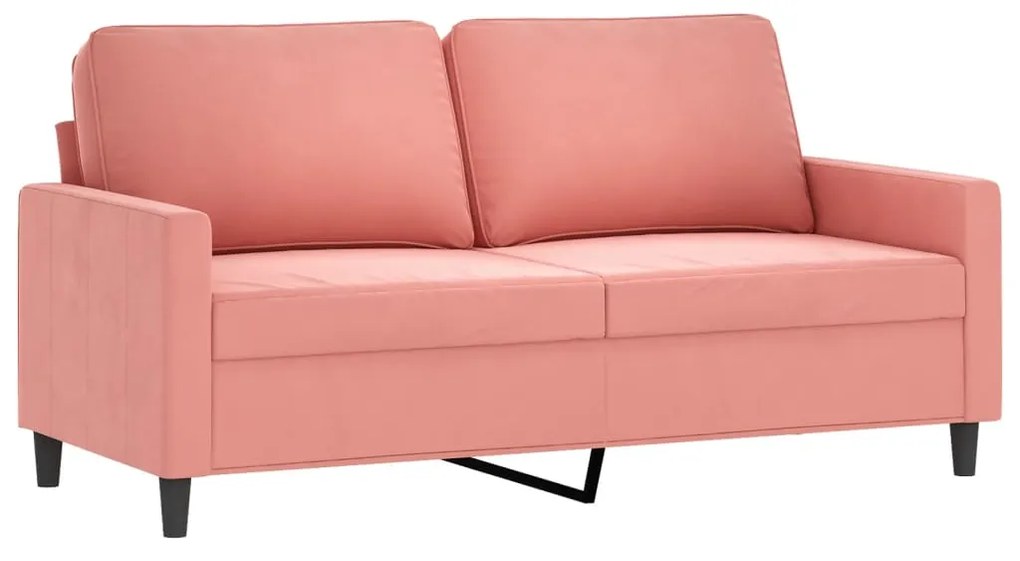 348748 vidaXL Canapea cu 2 locuri, roz, 140 cm, catifea