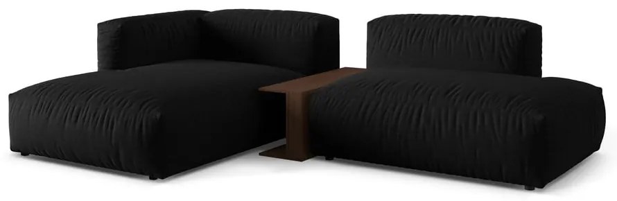 Colțar modular negru (cu colț pe partea stângă ) Martina – Micadoni Home