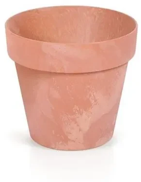 Ghiveci decorativ de flori, rotund, maro, 7 L, 25x22.1 cm, Cube Beton