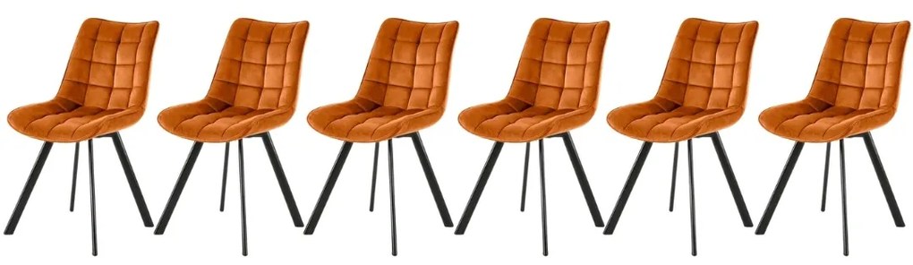 Set 6 scaune K332 velvet cinnamon