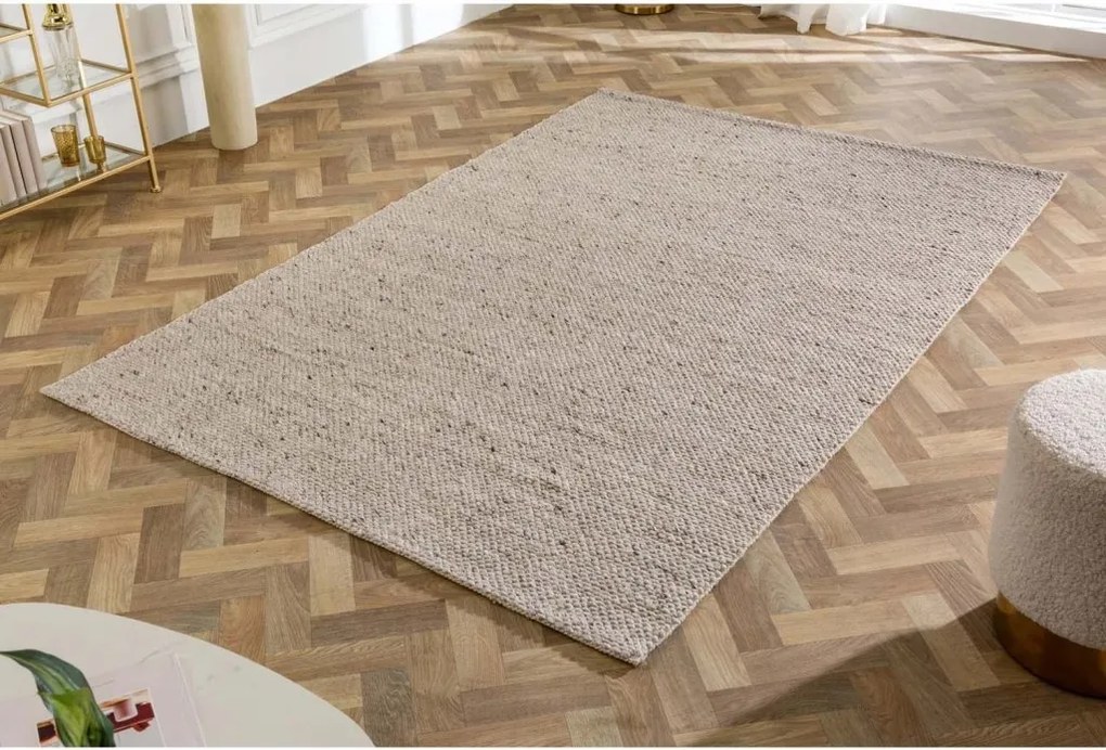 Covor WOOL 240x160cm gri argintiu din lana
