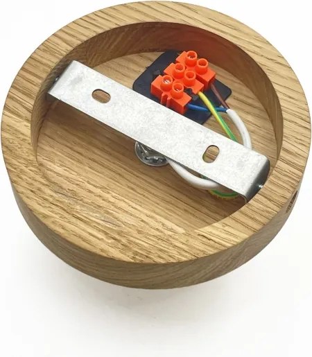 Plafonieră FLO WOOD 1xE27/15W/230V, stejar/transparent, Ø 22 cm