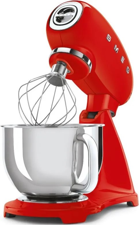 Mixer planetar SMEG SMF03RDEU, 800 W, 4,8 l, 10 viteze, Functie de pornire treptata, Rosu