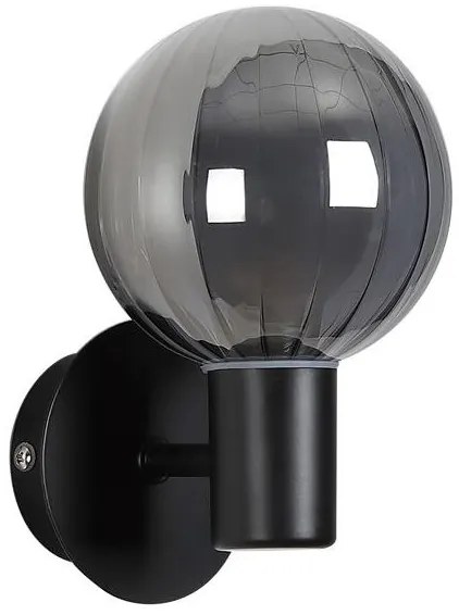 Aplica baie Protectie IP44 metal negru, sticla fumurie Luminsphere