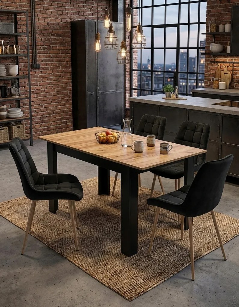 Scaun de catifea neagra BERA