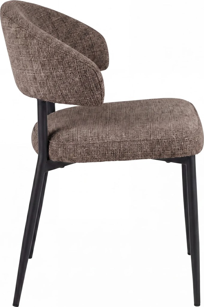 MAZZONI EXPORT IRIS Maro Stins (țesătură Juto 24) / picioare negre - SCAUN MODERN TAPIȚAT PENTRU SALON/SUFRAGERIE LOFT