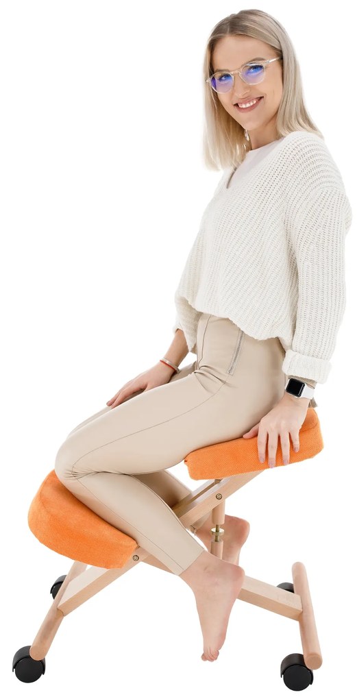 Fotoliu genunchi ergonomic Florentina (portocaliu + fag). 1040156
