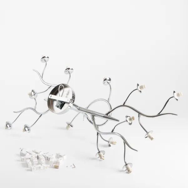 Brilagi - Lustră LED aplicată MISTEL 15xG9/3W/230V crom negru/fumuriu