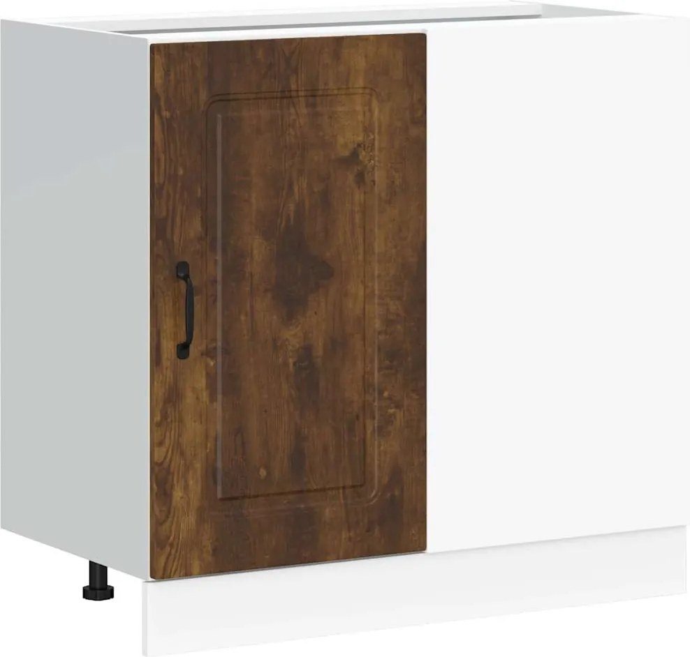 vidaXL Dulap de bucătărie „Kalmar” din lemn de lemn de stejar afumat