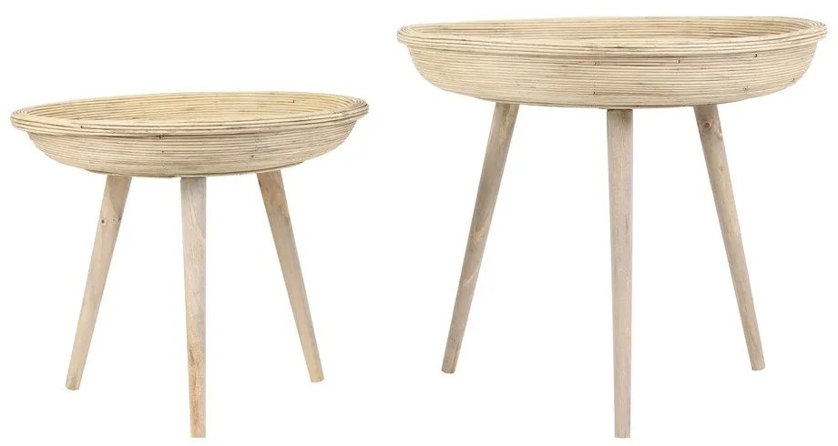 Măsuțe auxiliare 2 buc. rotunde din ratan ø 56 cm Colon – Light &amp; Living