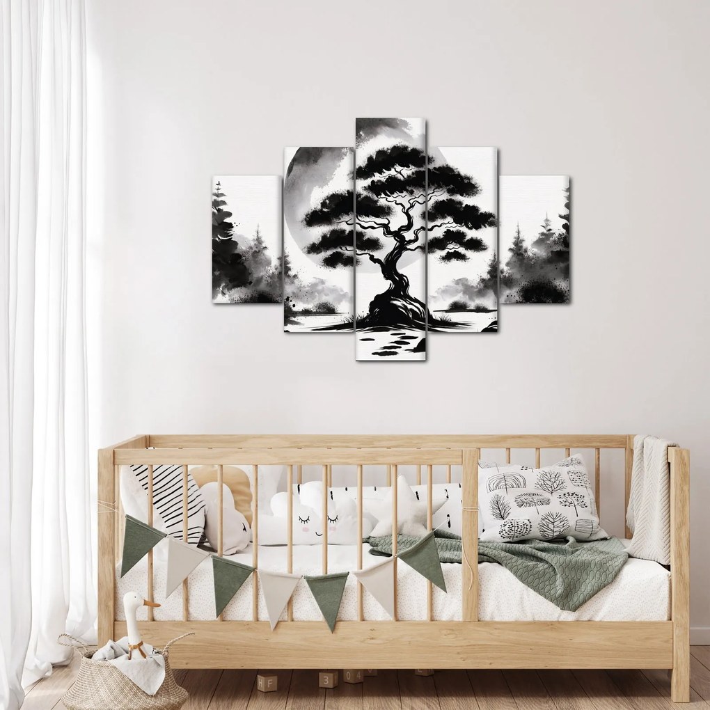 Tablou – Bonsai alb-negru (150x105 cm)