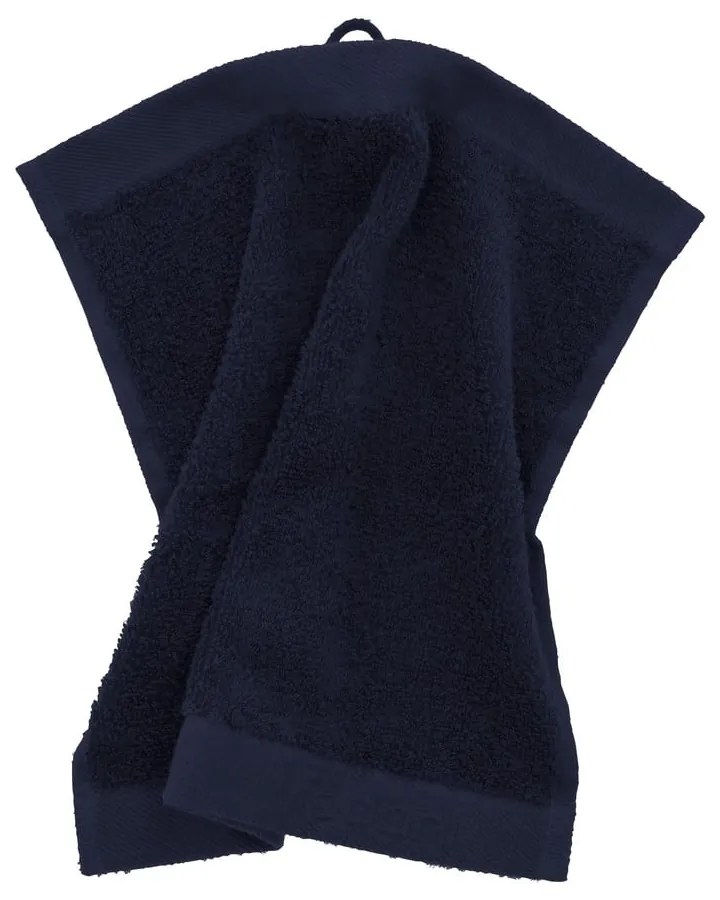 Prosop albastru închis din bumbac din frotir 30x30 cm Comfort – Södahl