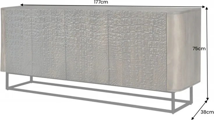 Comoda unicat cu model Krokodil 177cm maro