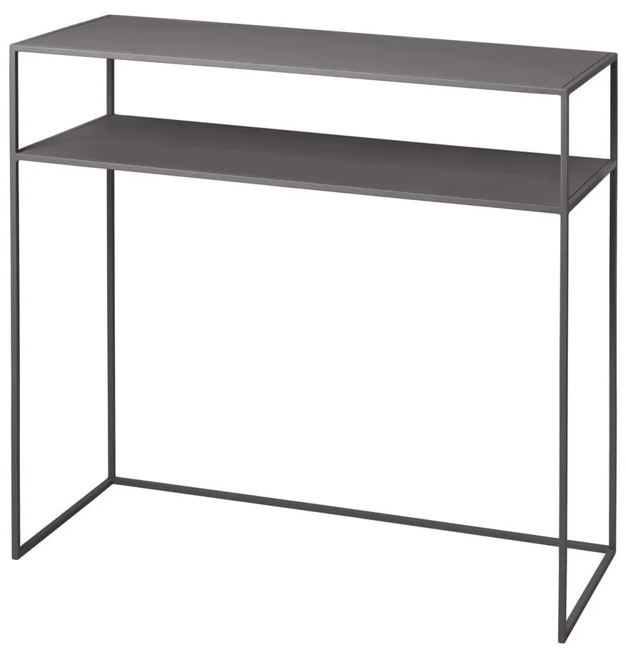 Masă consolă gri închis din metal 35x85 cm Fera – Blomus