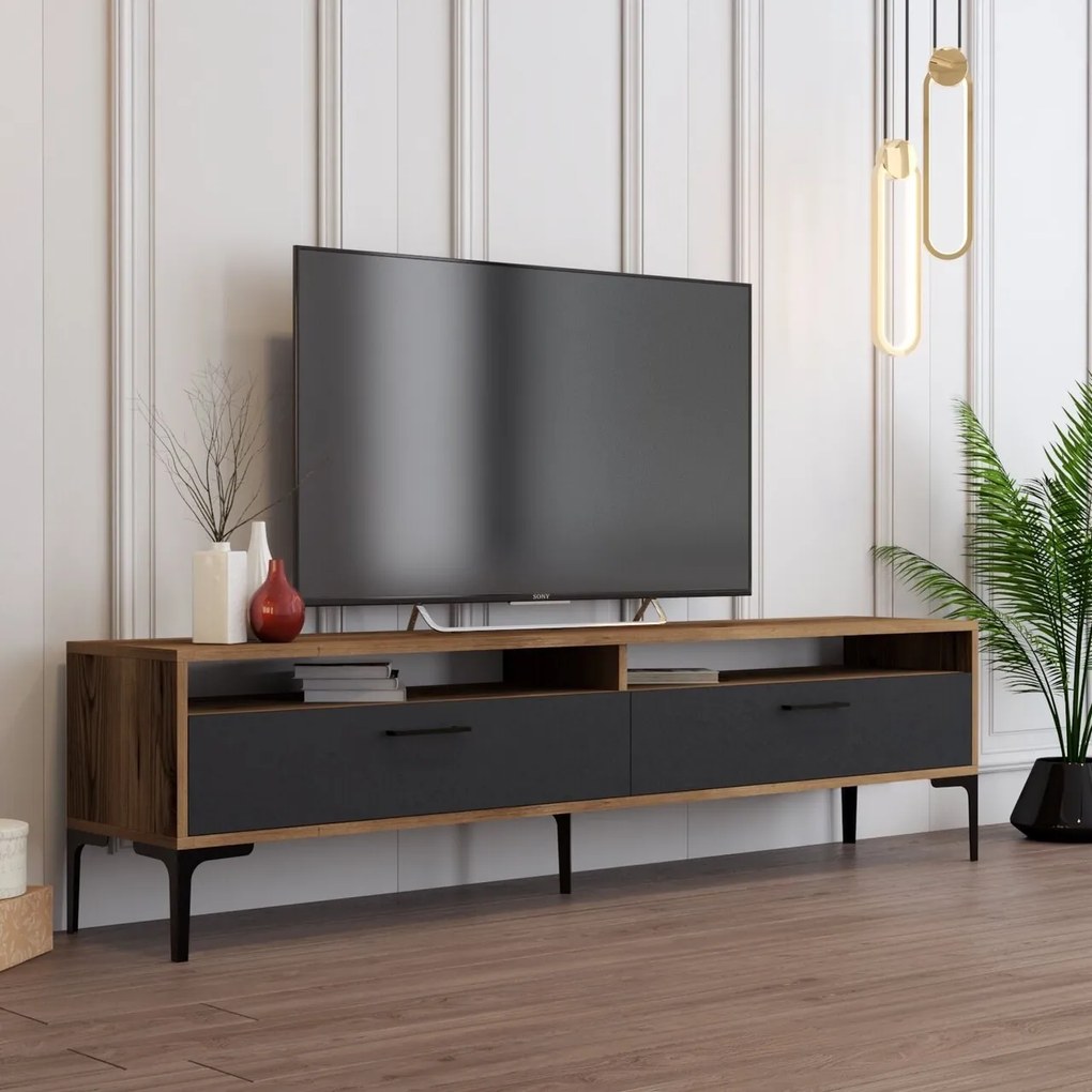 Comoda TV, Hanah Home, Istanbul 2, 180x35x47 cm, Nuc / Antracit