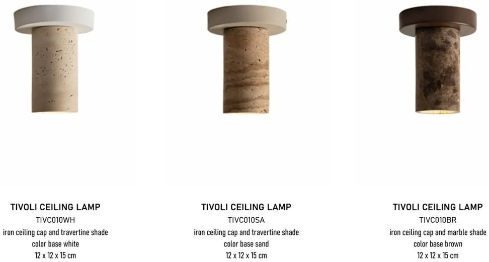 Spot aplicat din travertin Tivoli alb