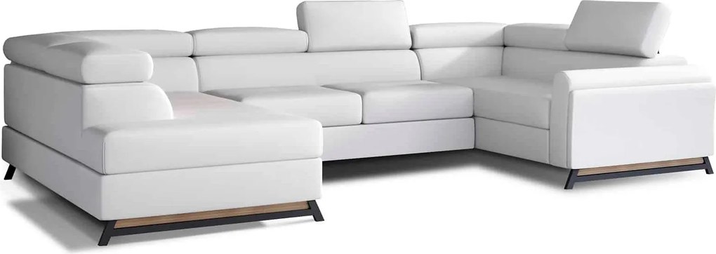 Colțar lemn masiv Formă U Extensibil Amira Personalizabil, 336 × 200 × 92 cm