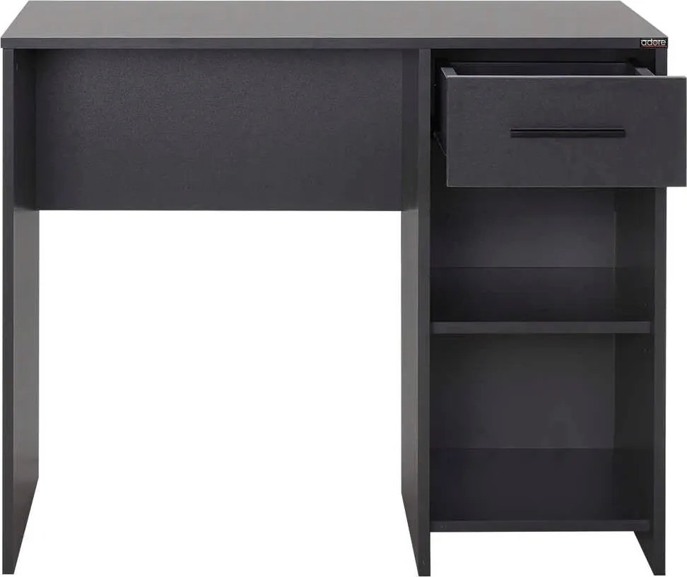 Birou Modern Adore Concept cu Sertar și 2 Rafturi, Alb - Maro - Stejar - Antracit, 90x52x75 cm