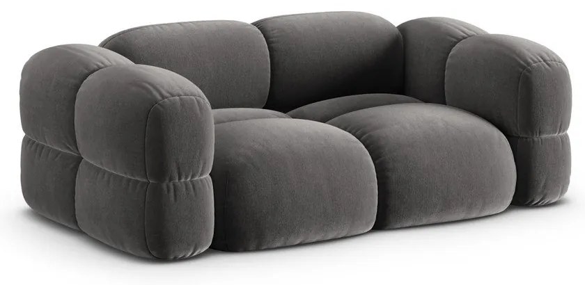 Canapea gri cu tapițerie din catifea 210 cm Loretto – Cosmopolitan Design