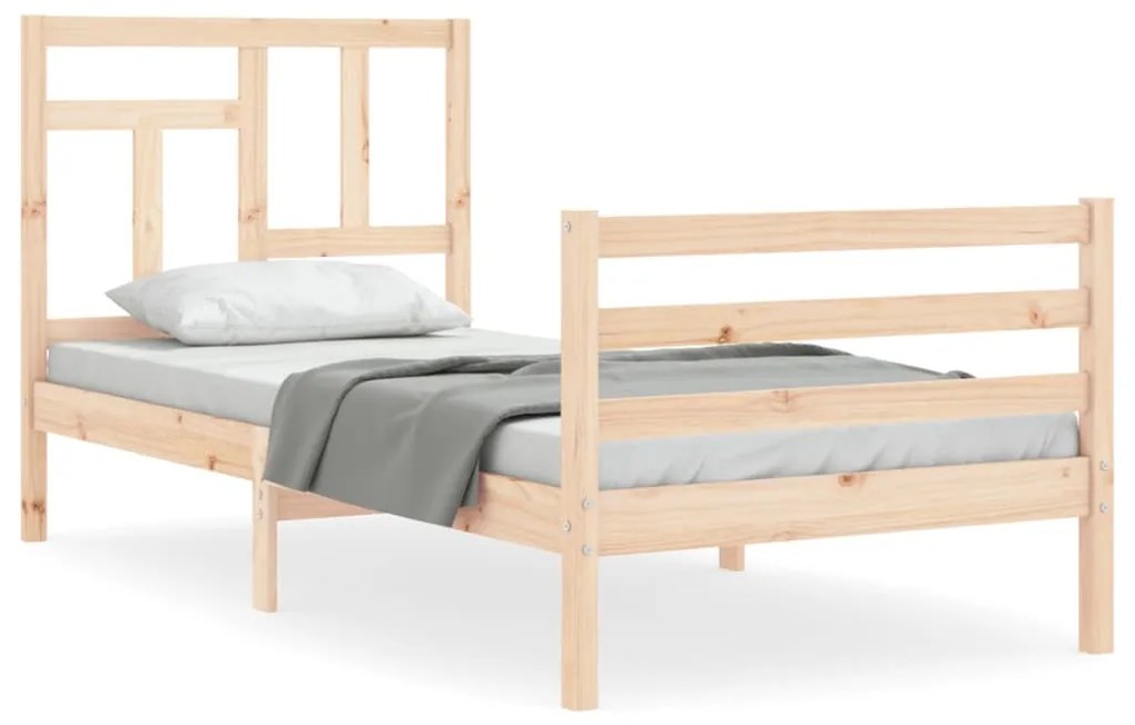 3194946 vidaXL Cadru de pat cu tăblie, 90x200 cm, lemn masiv