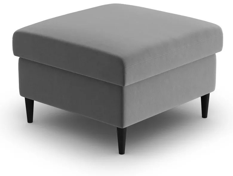 Taburet gri deschis cu tapițerie din catifea Kyoto – Cosmopolitan Design