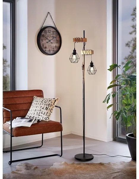 Eglo 44081 - Lampă de podea TOWNSHEND 2xE27/60W/230V