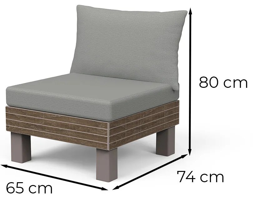 Canapea de grădină Elements Signature cu 1 loc, nuc