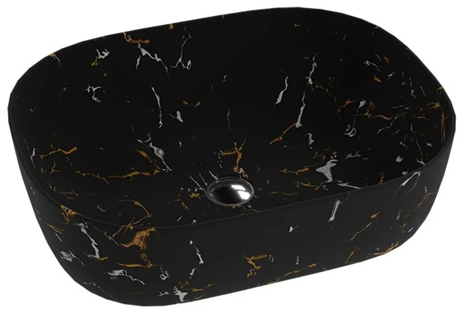 Lavoar pe blat Rune Sverre dreptunghiular 50 cm negru mat