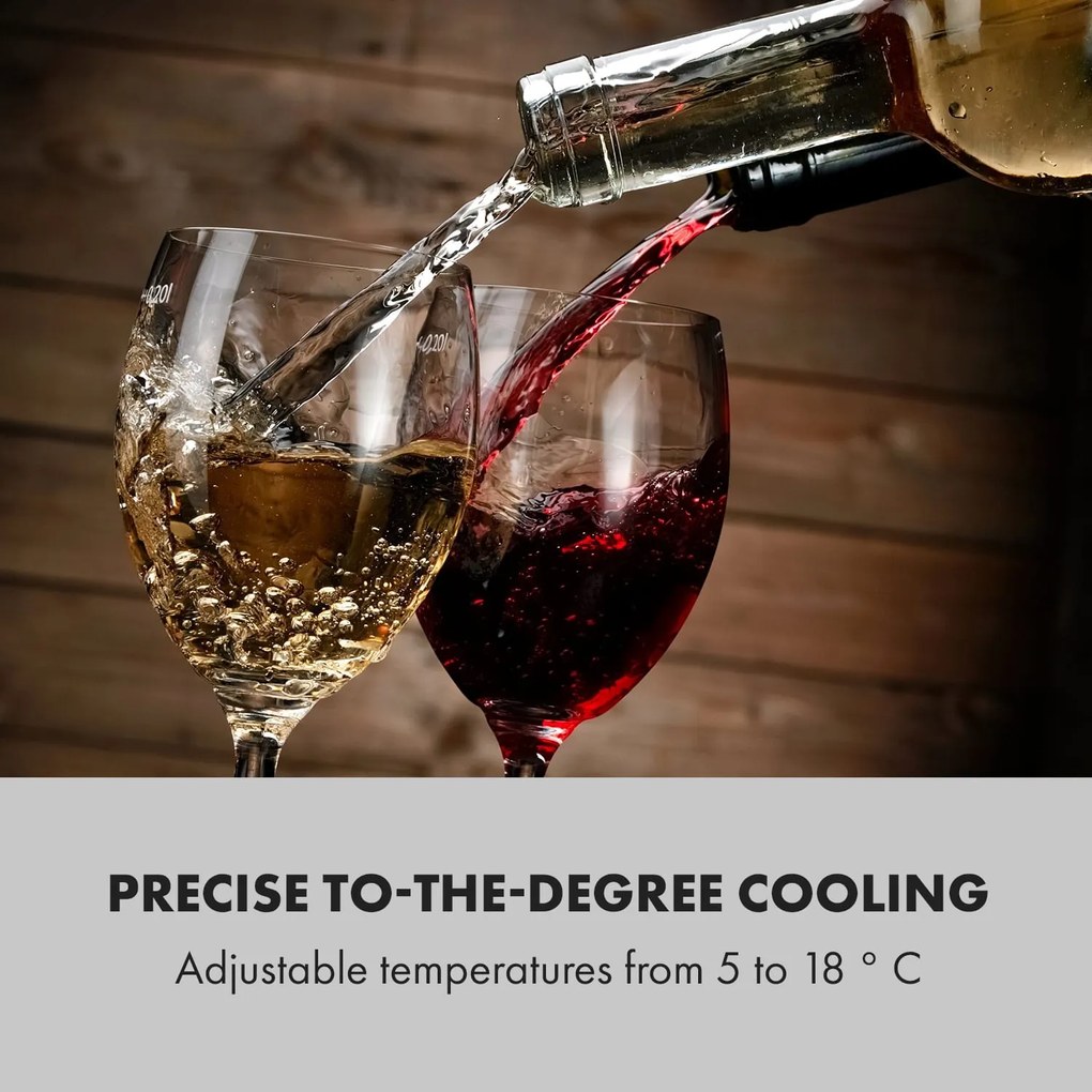 Shiraz, răcitor de vinuri, 42 l, panou de control tactil, 131 W, 5 - 18 °C, negru
