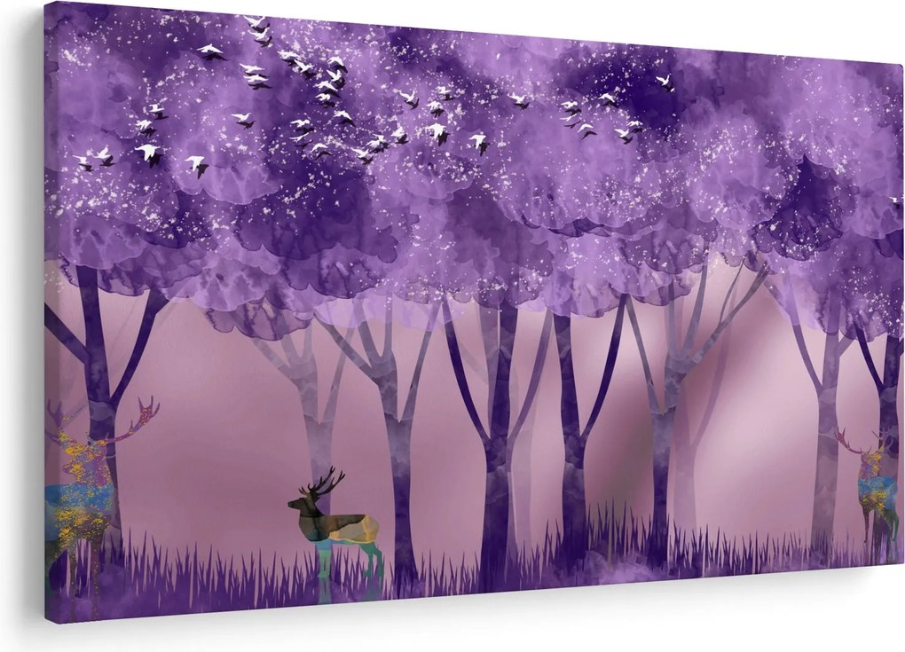 Tablou - Cerbi în pădurea magică (90x60 cm)