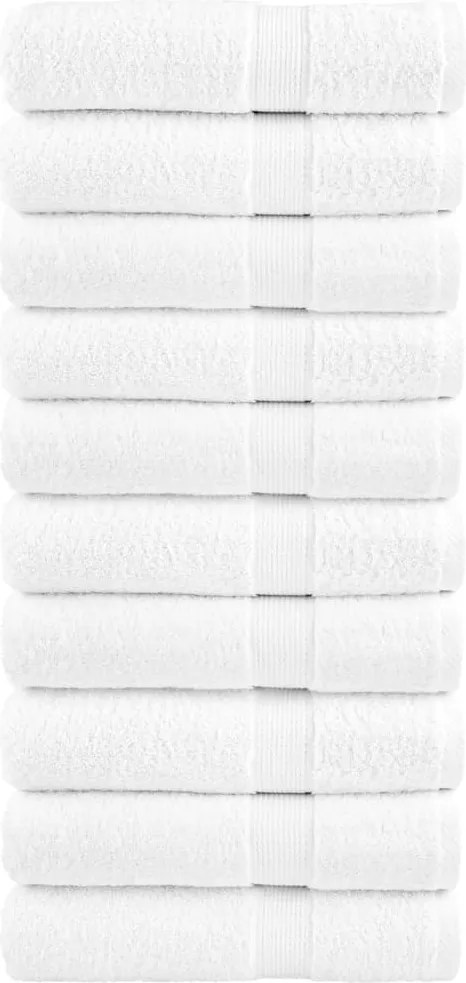 vidaXL Prosoape de duș premium, SOLUND 10 buc alb 70x140cm 600 gsm