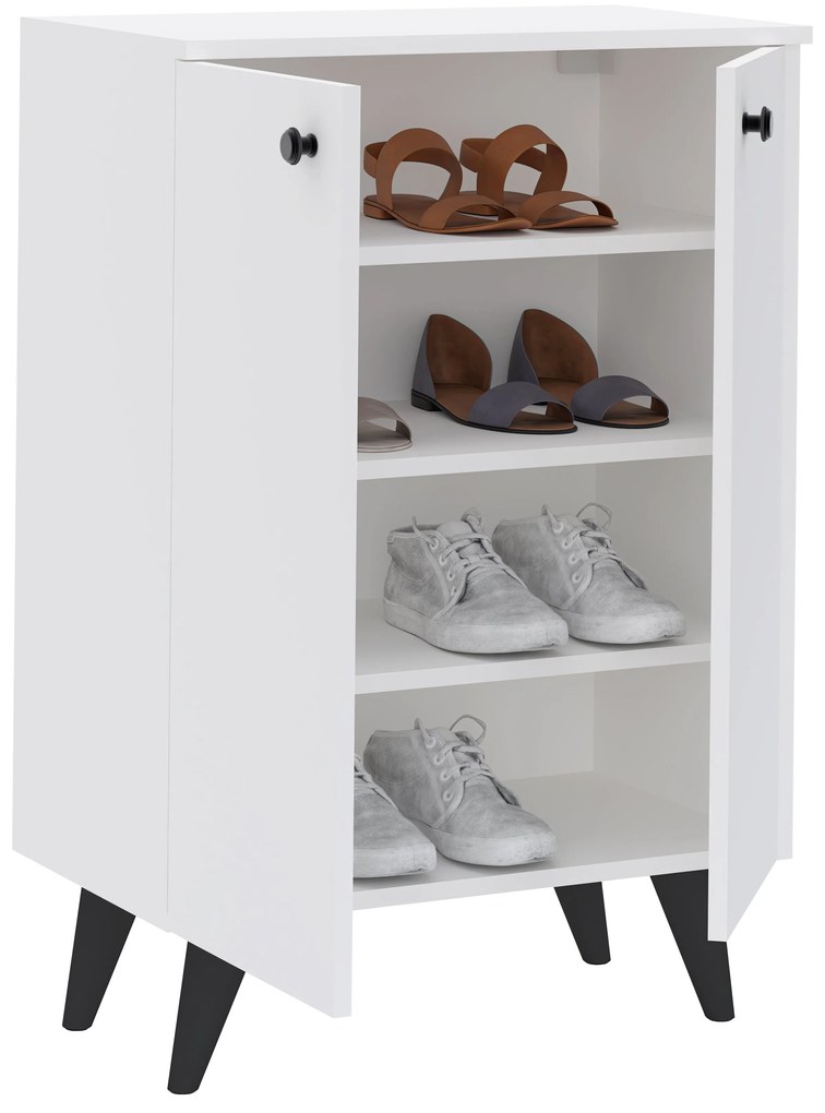 Pantofar Luton, 2 Usi, Alb, 62 x 35 x 90 cm