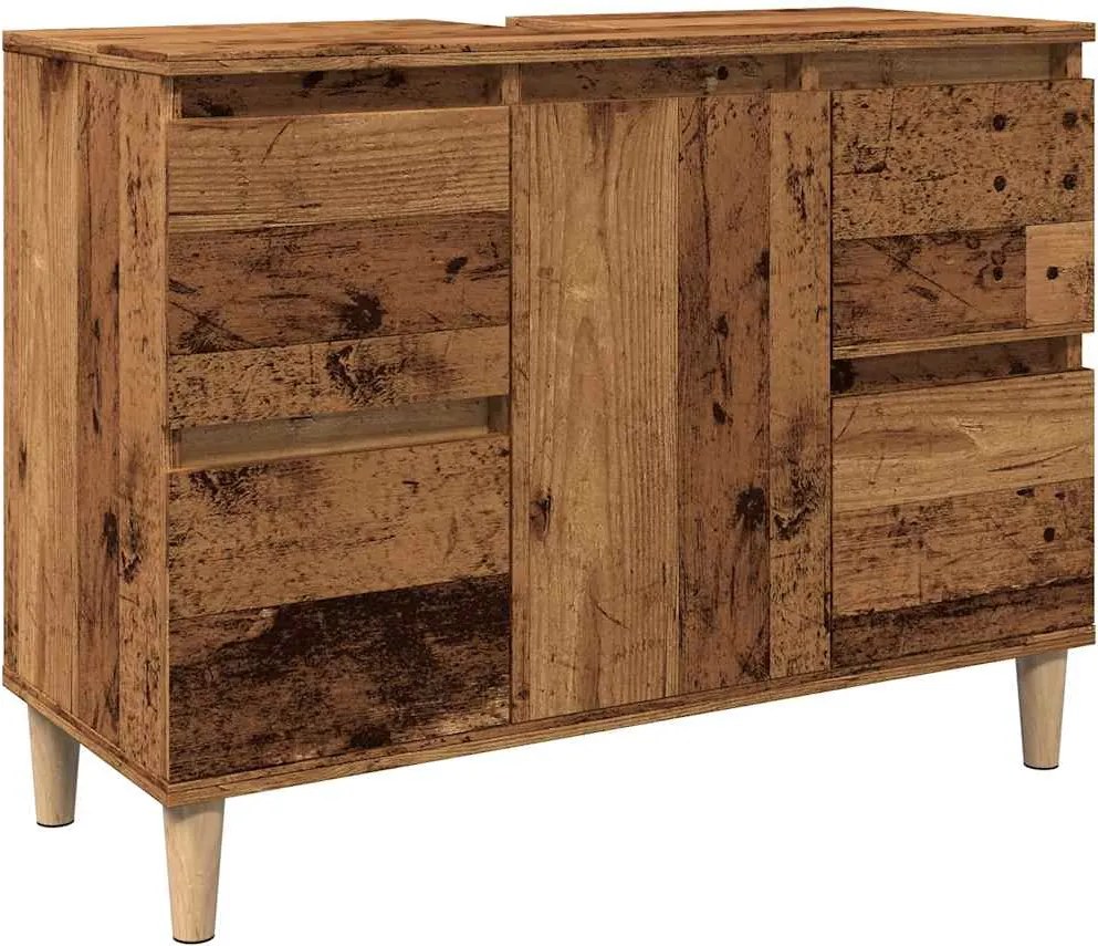 vidaXL Dulap de chiuvetă, lemn vechi, 80x33x60 cm, lemn prelucrat