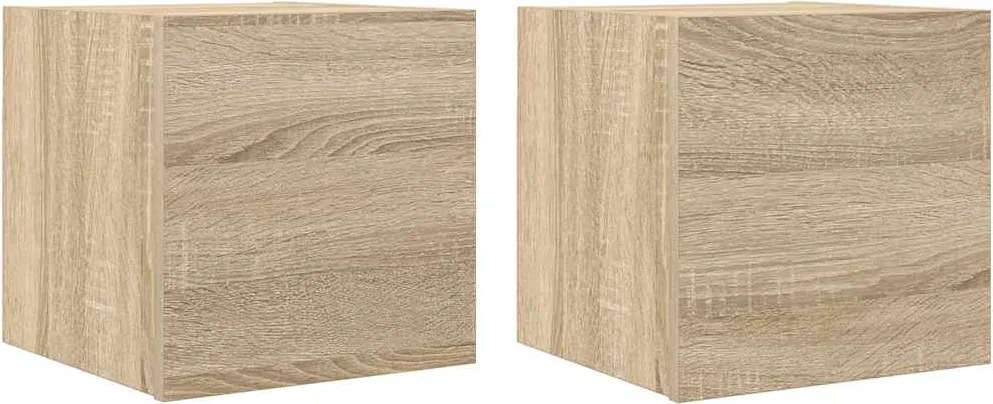 vidaXL Dulapuri TV montaj pe perete 2 buc. stejar sonoma 30,5x30x30 cm