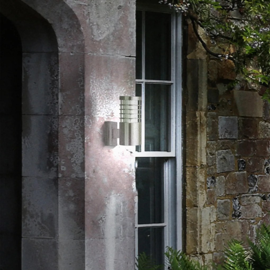 Aplica de perete exterior moderna IP44 Louvre 1555SS SRT