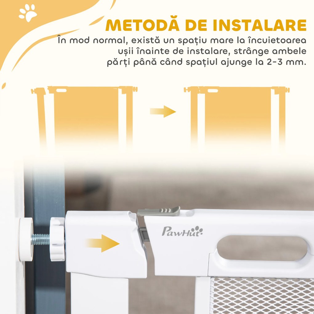 PawHut Poarta Siguranta Reglabila 75‑103 cm | Aosom Romania