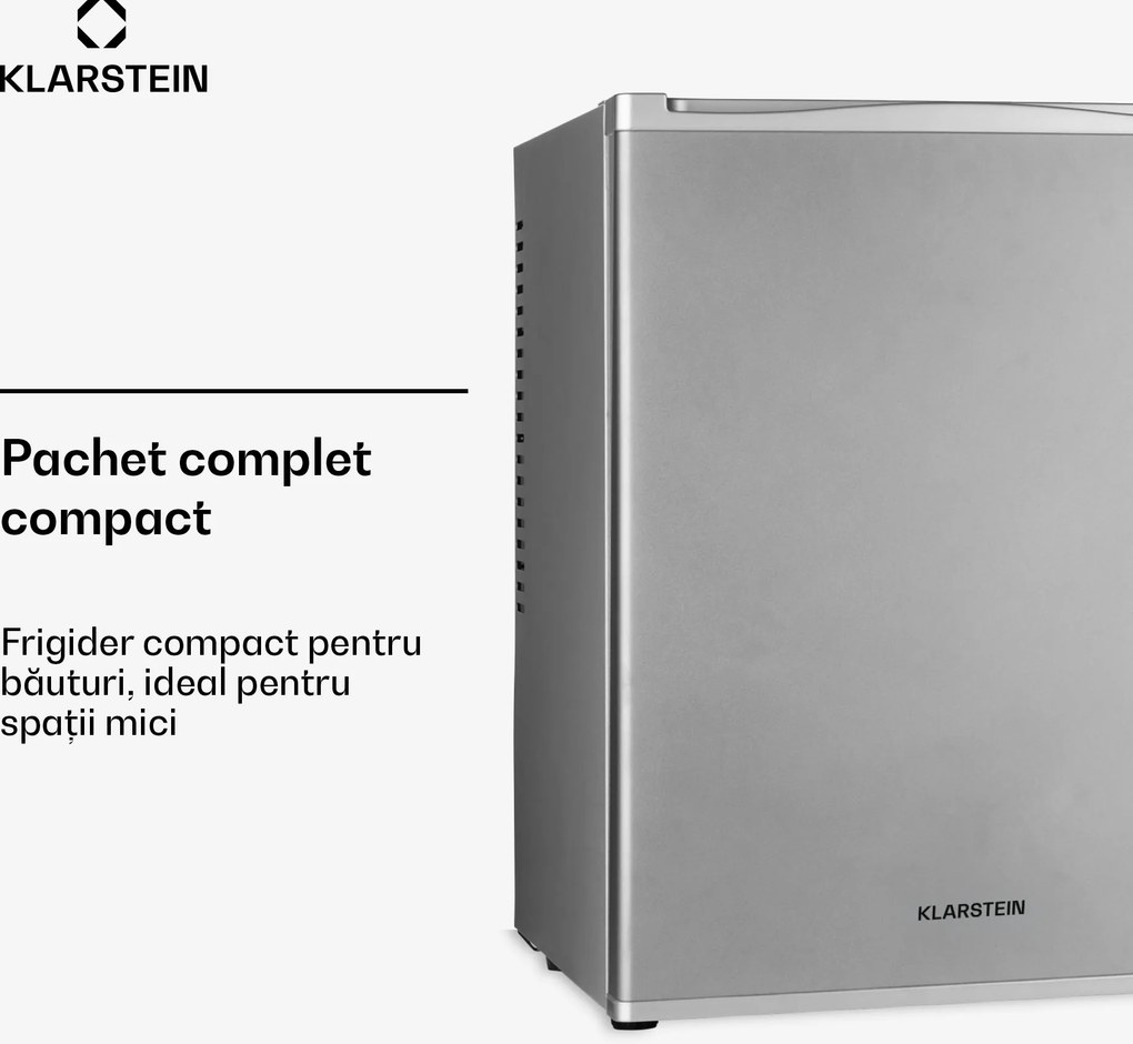 Klarstein Happy Hour 33, minibar, 33 l, 5 - 15 °C, clasa energetică G, silențios, 25 dB, lumină LED, alb