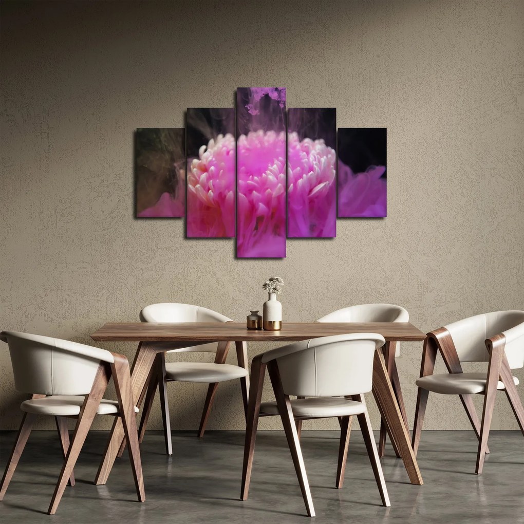 Tablou cu floare în fum roz (150x105 cm)